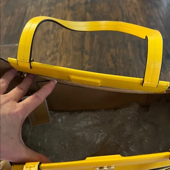 Michael Kors Yellow Tote with Floral Details - Picture 4 of 4